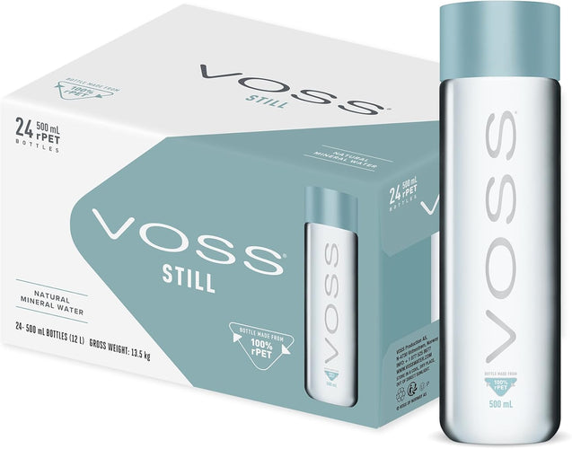 VOSS Still Water, Pack of 24 x 500ml PET Bottles